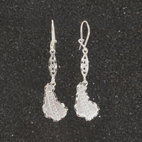 Barbados Map Hanging Long Earring by Caribbijou - Earring - Caribbijou Island Jewellery