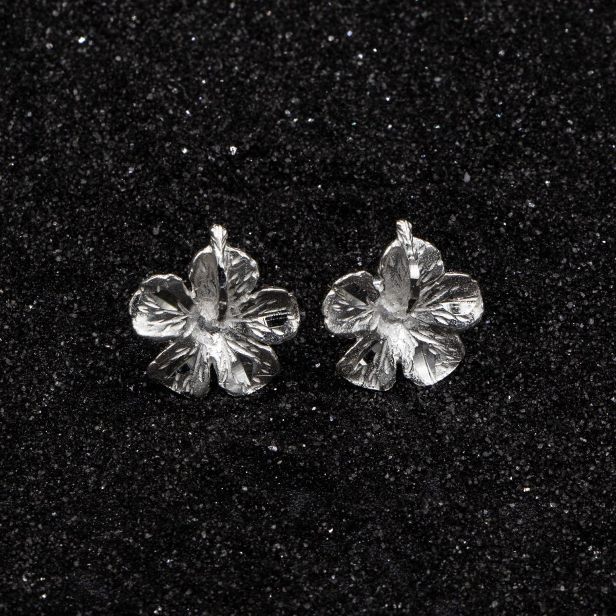 Caribbean Large Hibiscus Flower Stopper Stud Earring