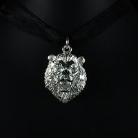Caribbijou Large Lion Pendant with White CZ or Red stone - pendent - Caribbijou Island Jewellery