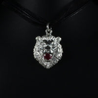 Caribbijou Large Lion Pendant with White CZ or Red stone - pendent - Caribbijou Island Jewellery