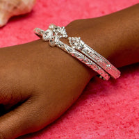 Flat Large Grape Head Bangle Narrow Frosted Grape Vine Pattern - Bangle - Caribbijou Island Jewellery