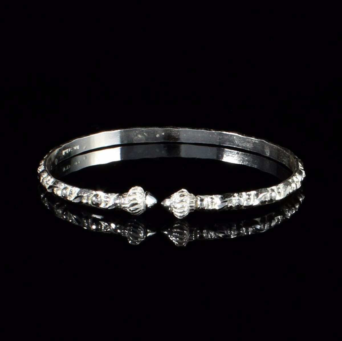 Flat Churia Taj Mahal Caribbijou West Indian Bangle Sterling Silver