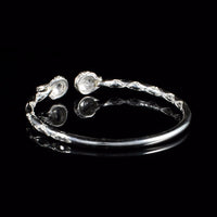 Heavy Afro Head Bangle with Diamante Pattern - Bangle - Caribbijou Island Jewellery