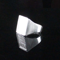Large Men's Polished Square ring - Ring - Caribbijou Island Jewellery