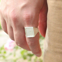 Large Men's Polished Square ring - Ring - Caribbijou Island Jewellery