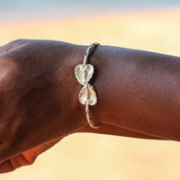 Light Anthurium Bangle with Diamante Pattern - Bangle - Caribbijou Island Jewellery