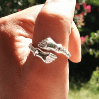Light Bangle Ring with Fists - Ring - Caribbijou Island Jewellery