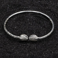 Light Large Clam Shell Bangle with Calypso Pattern - Bangle - Caribbijou Island Jewellery