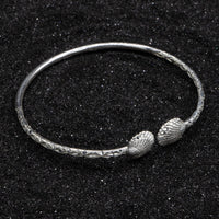 Light Large Clam Shell Bangle with Calypso Pattern - Bangle - Caribbijou Island Jewellery