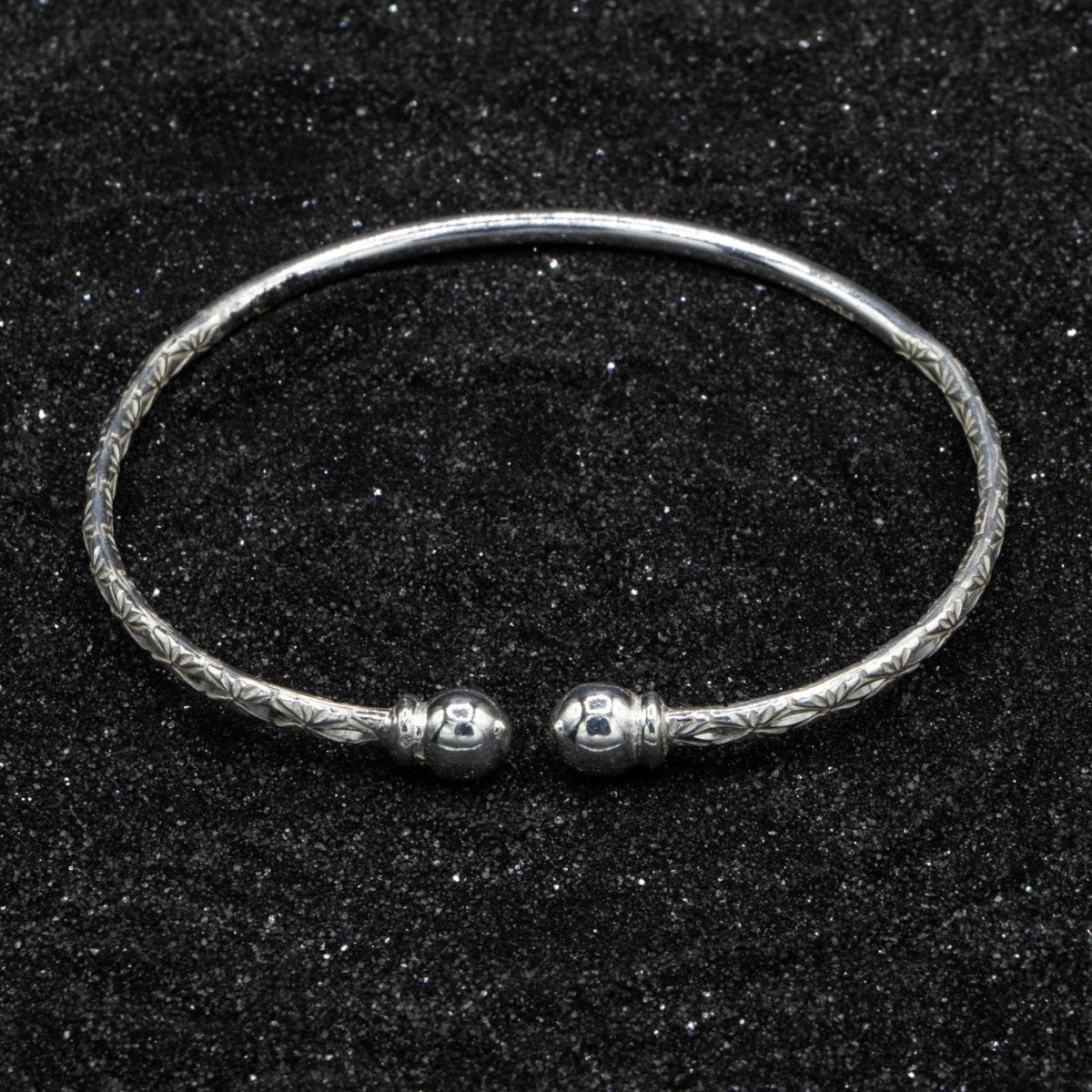 110 Solid Ball Caribbijou West Indian Bangle - Sterling Silver