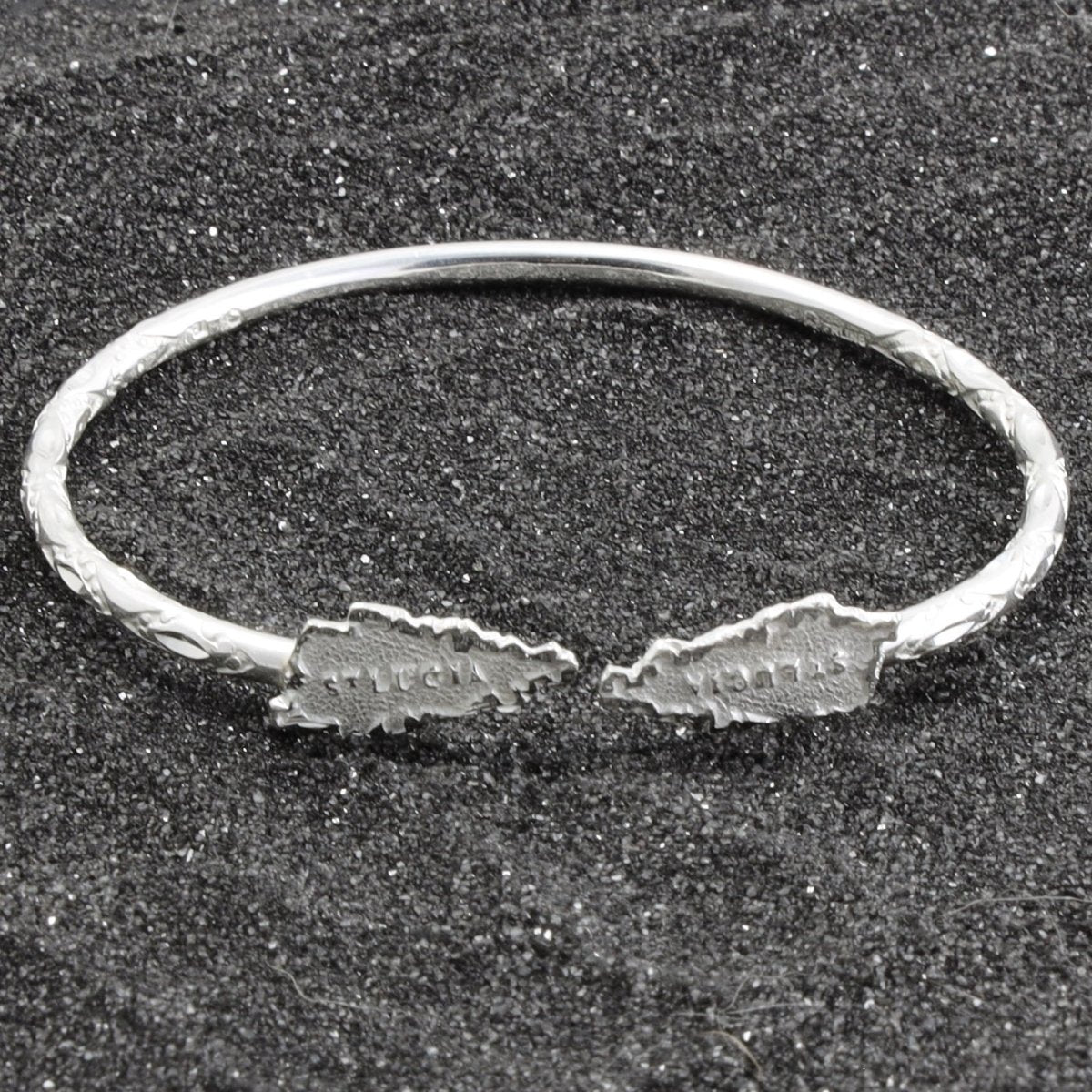 St. Lucia Map Caribbijou West Indian Bangle - Sterling Silver