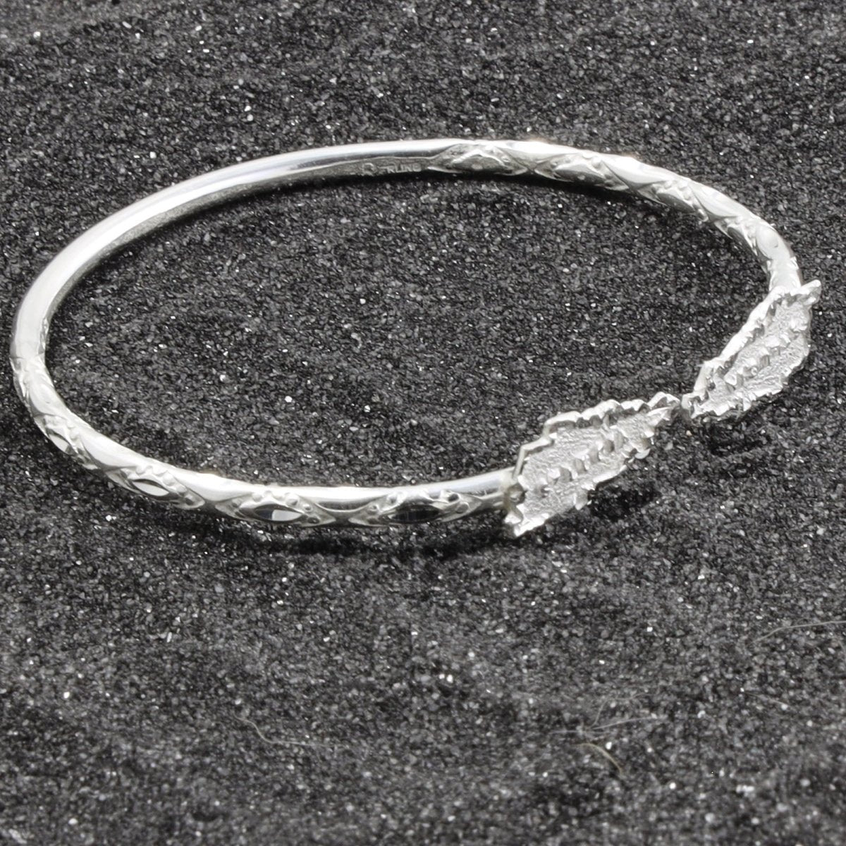 St. Lucia Map Caribbijou West Indian Bangle - Sterling Silver