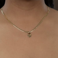 Monstera Tropical Leaf Pendant in 14 KT Yellow Gold - Caribbijou Island Jewellery