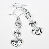 3 Heart Earring Hanging Long - Earring - Caribbijou Island Jewellery