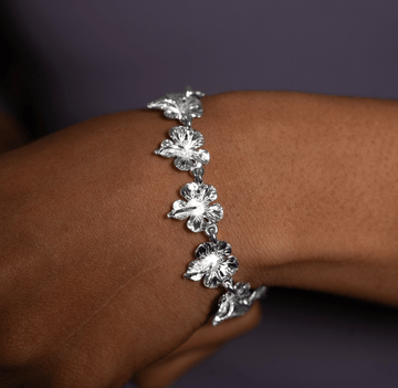 Adjustable Hibiscus Flower Chain Bracelet - Chain Bracelet - Caribbijou Island Jewellery