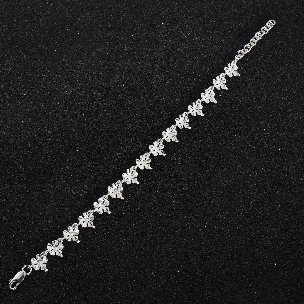Adjustable Hibiscus Bracelet handmade in Sterling Silver