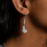 Barbados Map Hanging Long Earring by Caribbijou - Earring - Caribbijou Island Jewellery