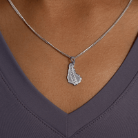 Barbados Map Pendant with Chain - Pendent - Caribbijou Island Jewellery