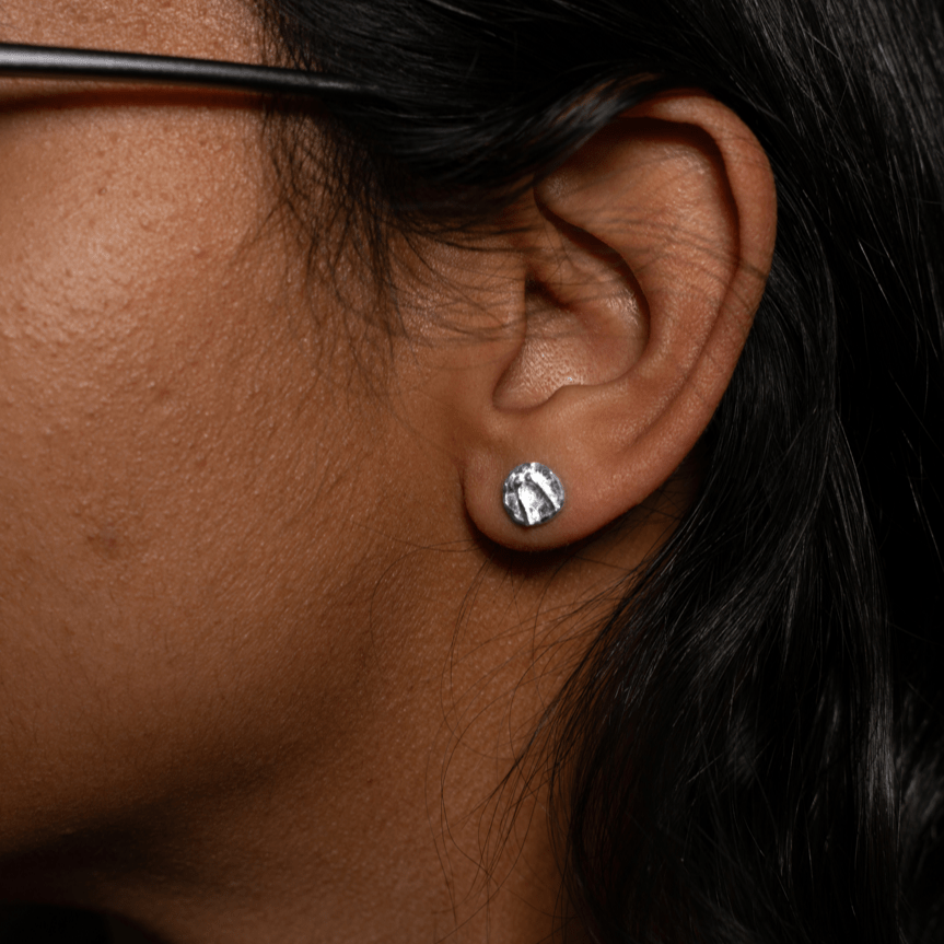 Caribbijou Small Trinidad Steel Pan or Steel Drum Stopper Stud Earring - earring - Caribbijou Island Jewellery