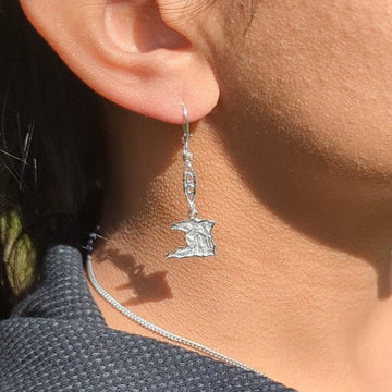 Caribbijou Trinidad Map Long Earring - Earring - Caribbijou Island Jewellery