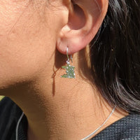Sterling silver Trinidad Map Earring