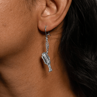 St. Kitts Map Hanging Long Earring by Caribbijou - Earring - Caribbijou Island Jewellery