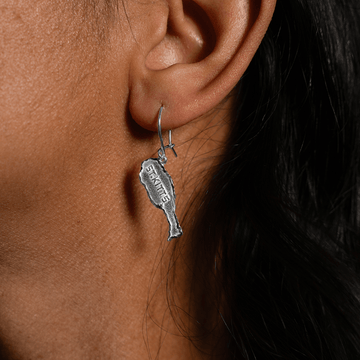 St. Kitts Map Hanging Short Earring by Caribbijou - Earring - Caribbijou Island Jewellery