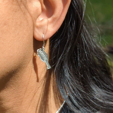 St. Kitts Map Hanging Short Earring by Caribbijou - Earring - Caribbijou Island Jewellery