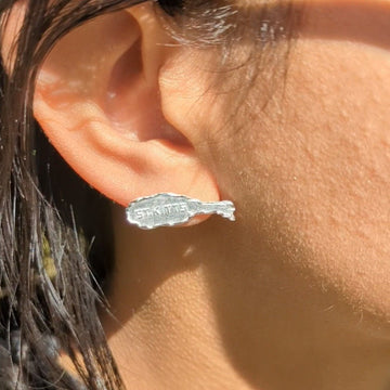 St. Kitts Map Stopper Stud Earring by Caribbijou - Earring - Caribbijou Island Jewellery