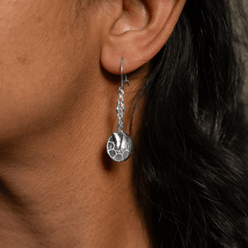 Steel Pan Hanging Long Earring by Caribbijou - Earring - Caribbijou Island Jewellery