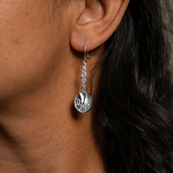 Steel Pan Hanging Long Earring by Caribbijou - Earring - Caribbijou Island Jewellery