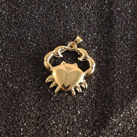 Cancer Crab Zodiac Astrology Pendant in 14 KT Yellow Gold - Caribbijou Island Jewellery