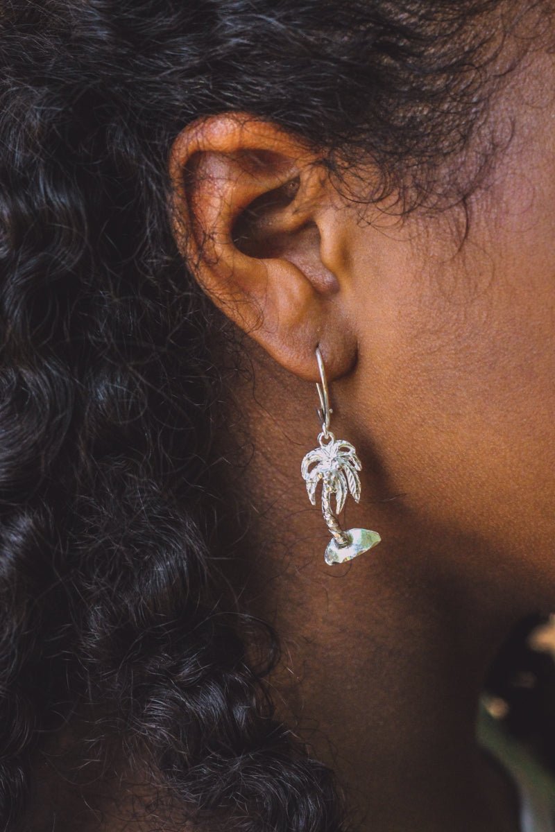 Caribbean Coconut Tree Short Earring - Earring - Caribbijou Island Jewellery