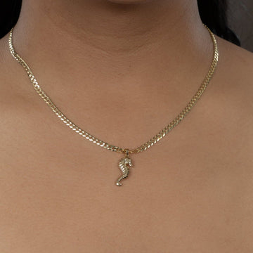 Caribbean Seahorse Pendant in 14 KT Yellow Gold - Caribbijou Island Jewellery