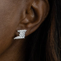Caribbijou Large Trinidad Map Stopper Stud Earring - earring - Caribbijou Island Jewellery