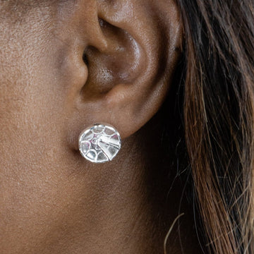 Caribbijou Large Trinidad Steel Pan or Steel Drum Stopper Stud Earring - earring - Caribbijou Island Jewellery