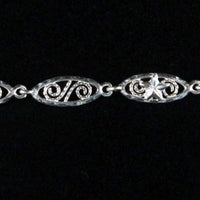 Chain Bracelet with Stars and Swirls - Chain Bracelet - Caribbijou Island Jewellery