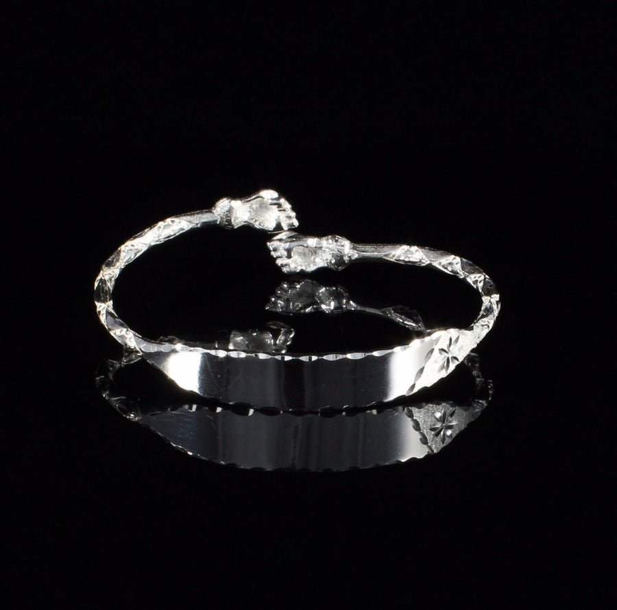 Engravable Light Fist Bangle with Diamante Pattern - Bangle - Caribbijou Island Jewellery