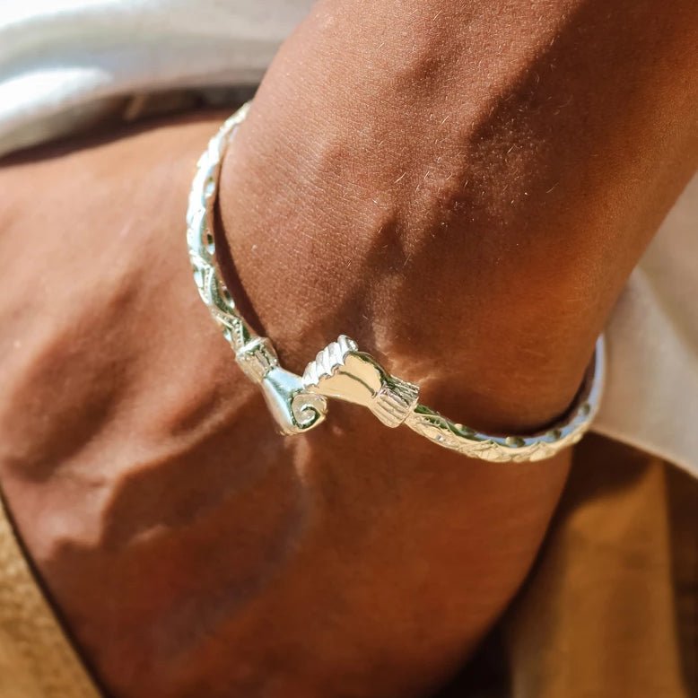 Extra Heavy Fist Bangle with Diamante Pattern - Bangle - Caribbijou Island Jewellery