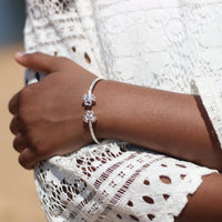 Extra Light Bangle with Crab Cancer Zodiac and Calypso Pattern - Bangle - Caribbijou Island Jewellery
