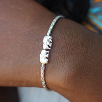 Extra Light Elephant Bangle with Calypso Pattern - Bangle - Caribbijou Island Jewellery