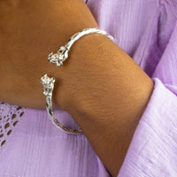 Heavy Elephant Body Bangle with Diamante Pattern - Bangle - Caribbijou Island Jewellery