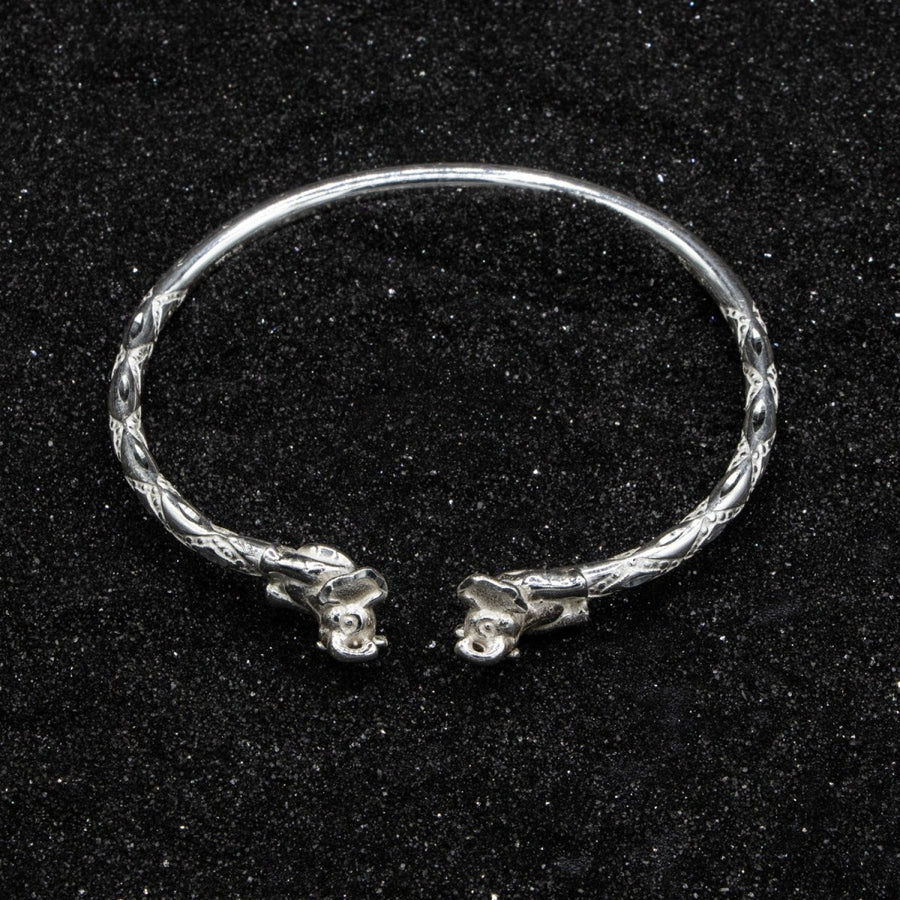 Heavy Elephant Body Bangle with Diamante Pattern - Bangle - Caribbijou Island Jewellery