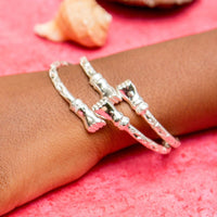 Heavy Fist Bangle with Diamante Pattern - Bangle - Caribbijou Island Jewellery