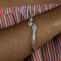Heavy Snake Head Bangle with Diamante Pattern - Bangle - Caribbijou Island Jewellery