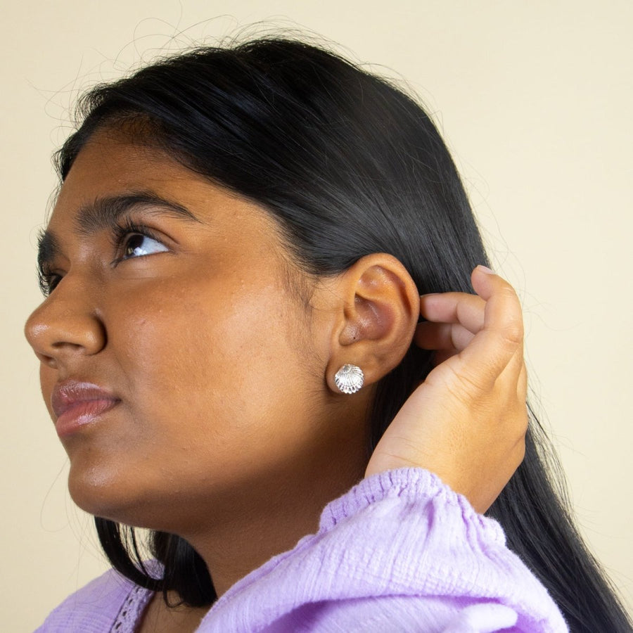 Large Clam Stopper Stud Earring - Earring - Caribbijou Island Jewellery