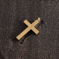 Large Cross Pendant in 14 KT Yellow Gold - Caribbijou Island Jewellery