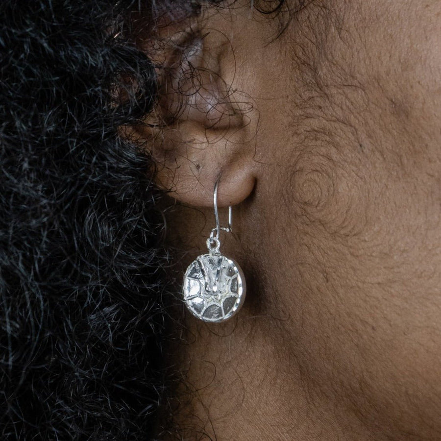 Large Trinidad Steel Pan Hanging Short Earring - Earring - Caribbijou Island Jewellery