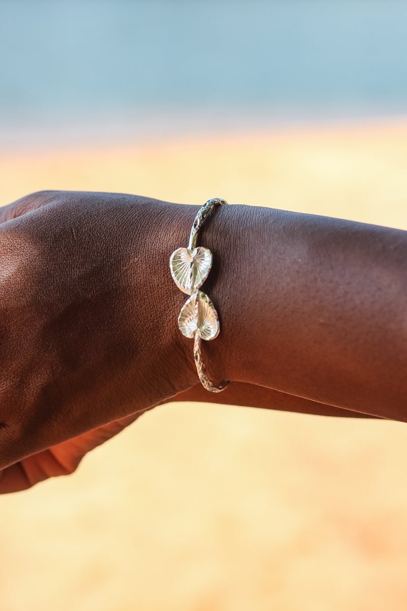 Light Anthurium Bangle with Diamante Pattern - Bangle - Caribbijou Island Jewellery