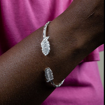 Light Grenada Map Bangle with Diamante Pattern - Bangle - Caribbijou Island Jewellery